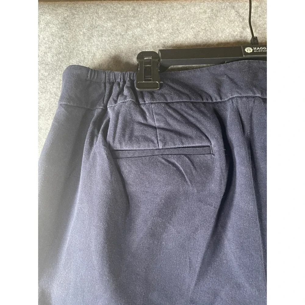 Talbots Womens 16W Slim Crop Pants‎ Navy Blue Elastic Back Career Trousers